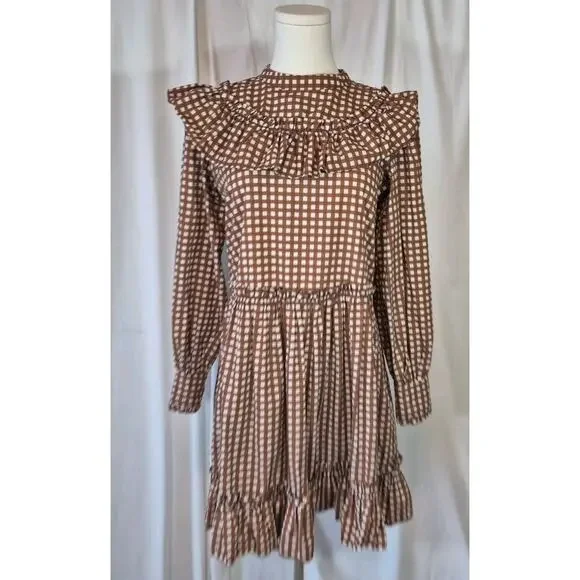 anthropologie brown gingham dress Summer 2024 Gingham Trend: Top Anthropologie Picks